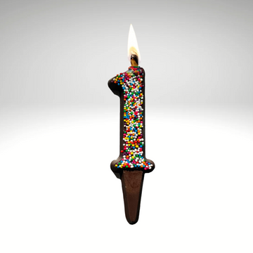 YUM-WICK® Dark Chocolate Number Edible Candles - large | cake-sized