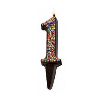 YUM-WICK® Dark Chocolate Number Edible Candles - large | cake-sized