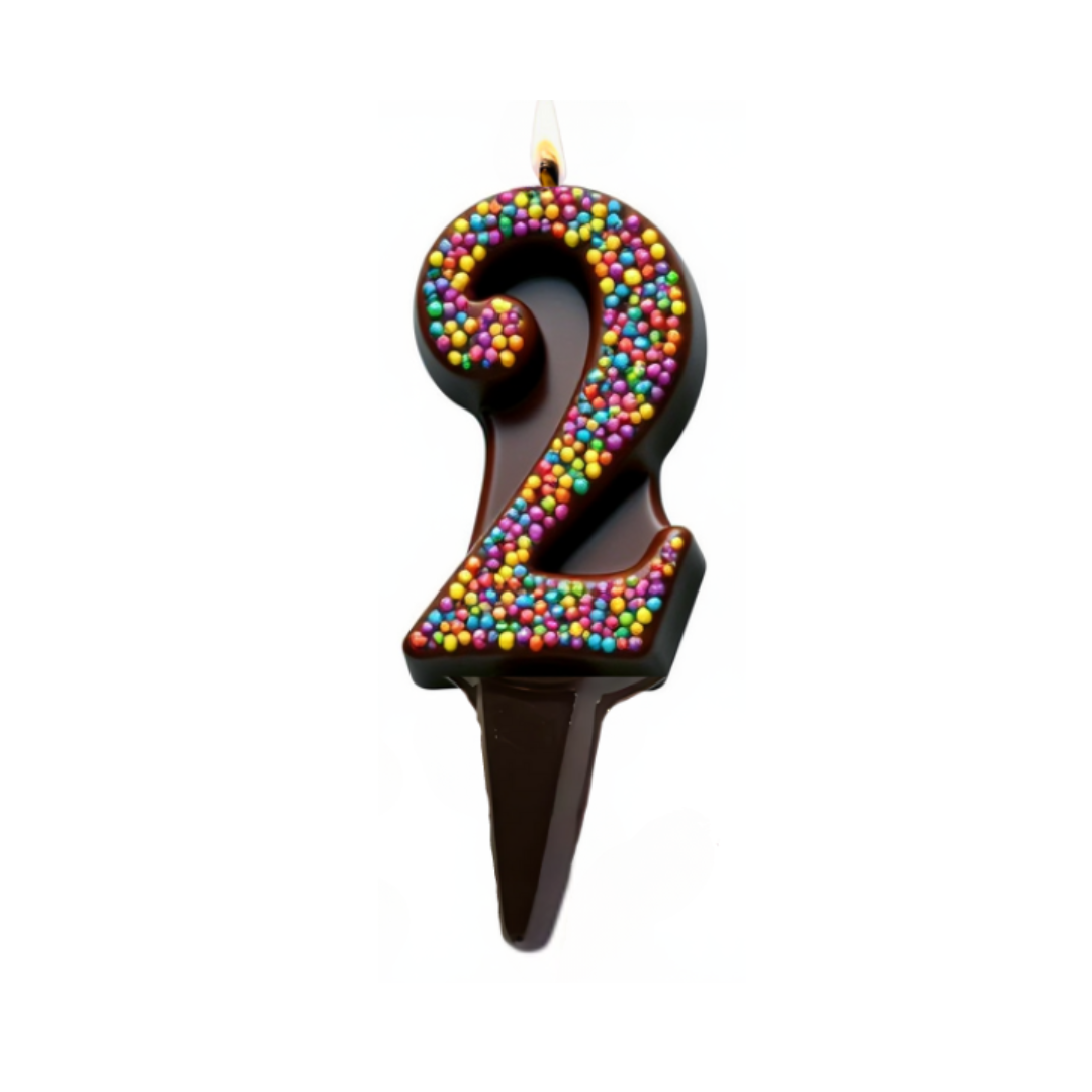 YUM-WICK® Dark Chocolate Number Edible Candles - large | cake-sized